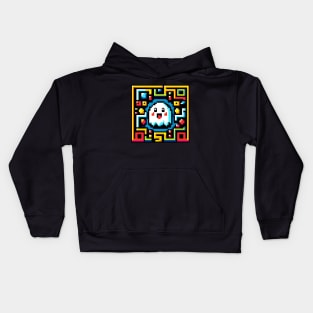 8-Bit Ghost Maze - Retro Pixel Arcade Game Design Kids Hoodie